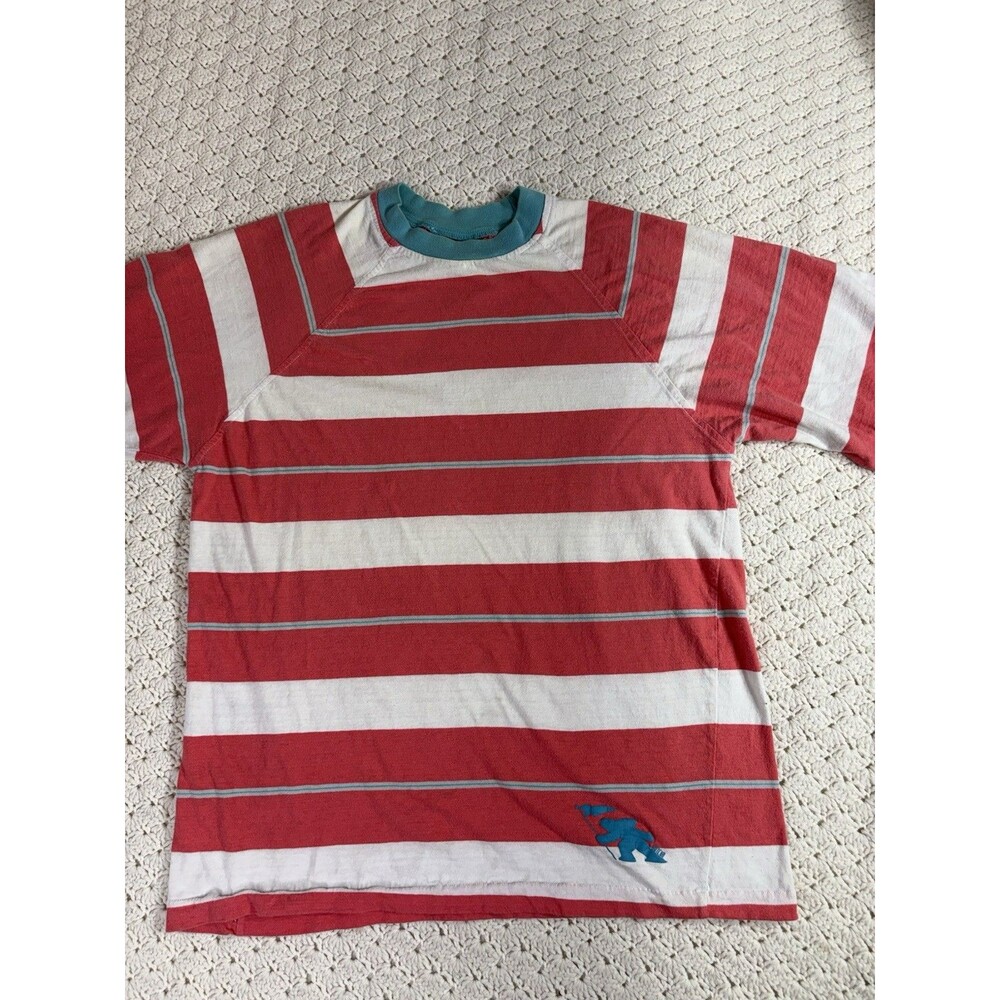 Gotcha Vintage Y2K Point Zero Striped Surfer Tee Size L Single Stitch